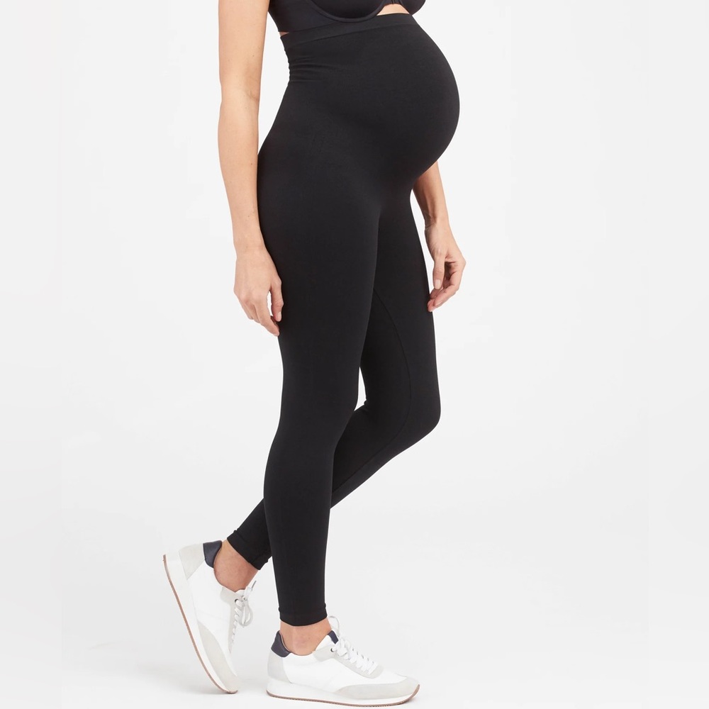 SPANX Women's Mama Look at Me Now Seamless Leggings in Black Medium Maternity